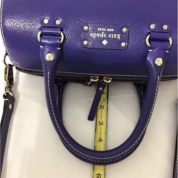 kate spade Alessa Wellesley Leather Satchel Holliday Blue Bag - Picture 10 of 15
